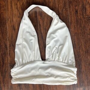 White Princess Polly halter crop top.